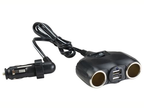 Twin Cigarette Lighter Socket with Twin USB Ports - Monoeric